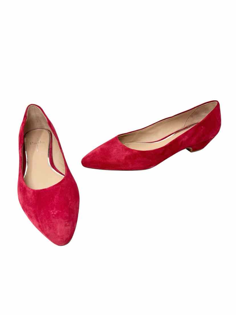 Shoe Size 9 PAOLO Red Suede Pumps