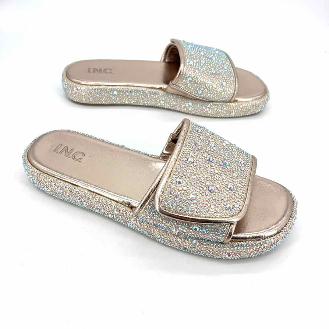 Shoe Size 10 INC Champagne Rhinestone Sandals