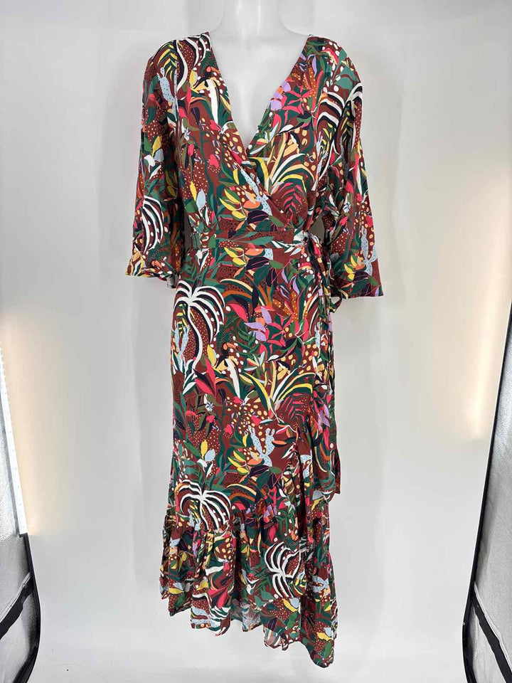 Size XL FARM RIO Brown Print Dress