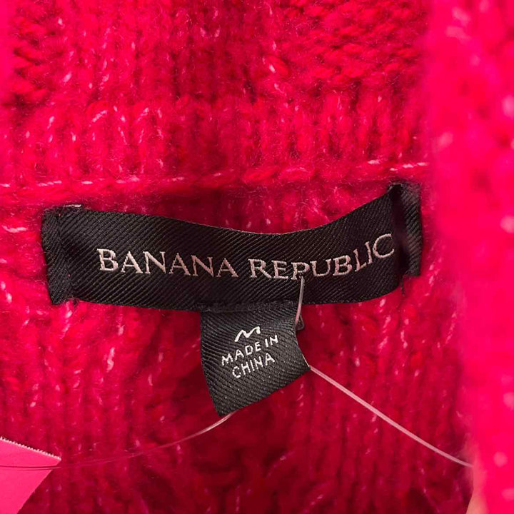 Size M Banana Republic Hot Pink Wool Knit Sweater