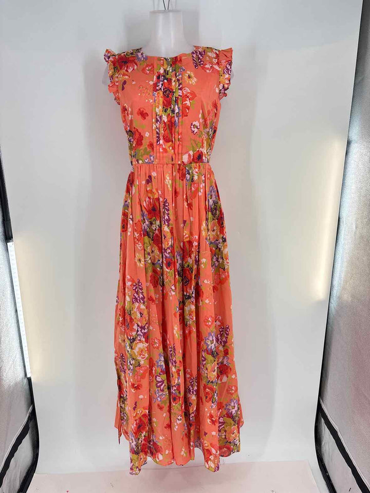 Size 8 Brooks Brothers ORANGE PRINT Dress