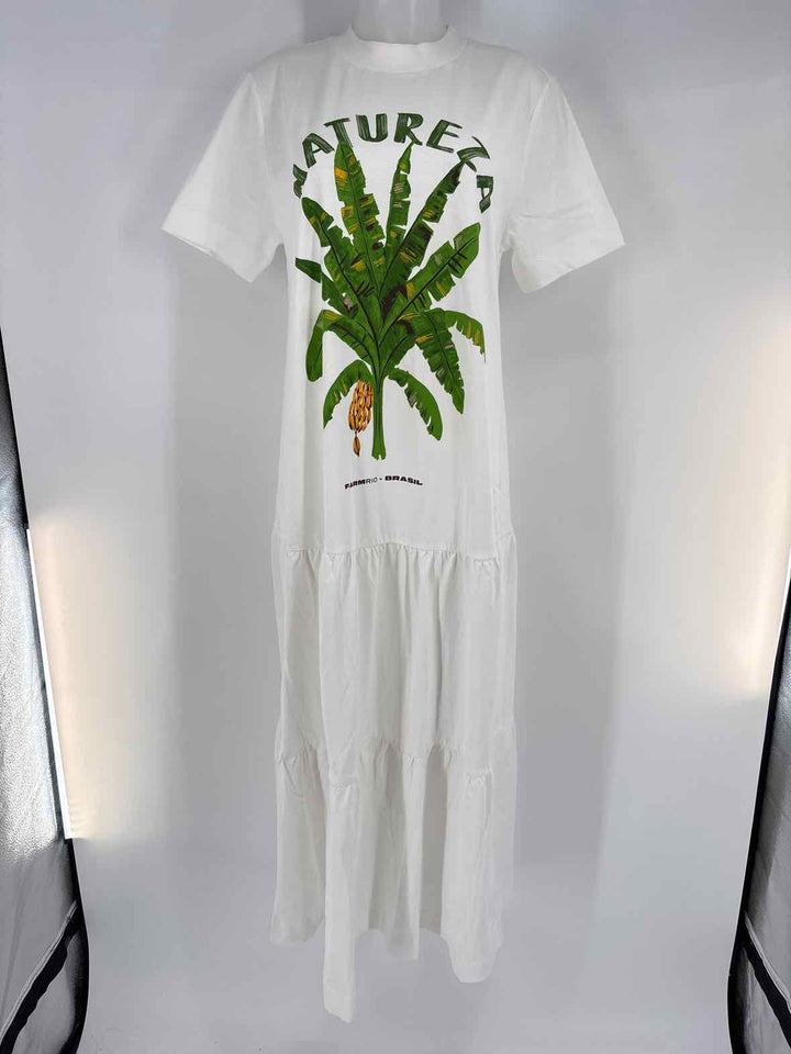 Size M FARM RIO White Cotton Dress