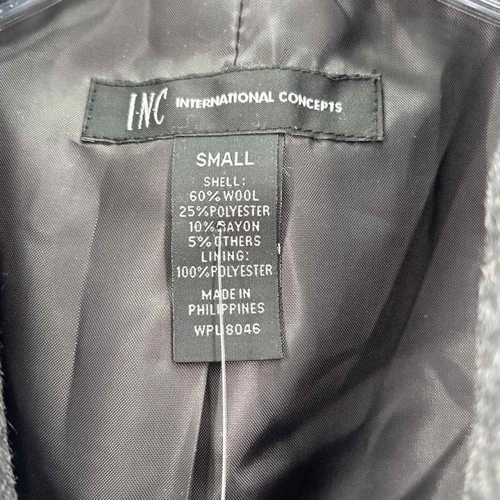 Size S INC Charcoal Wool Coat