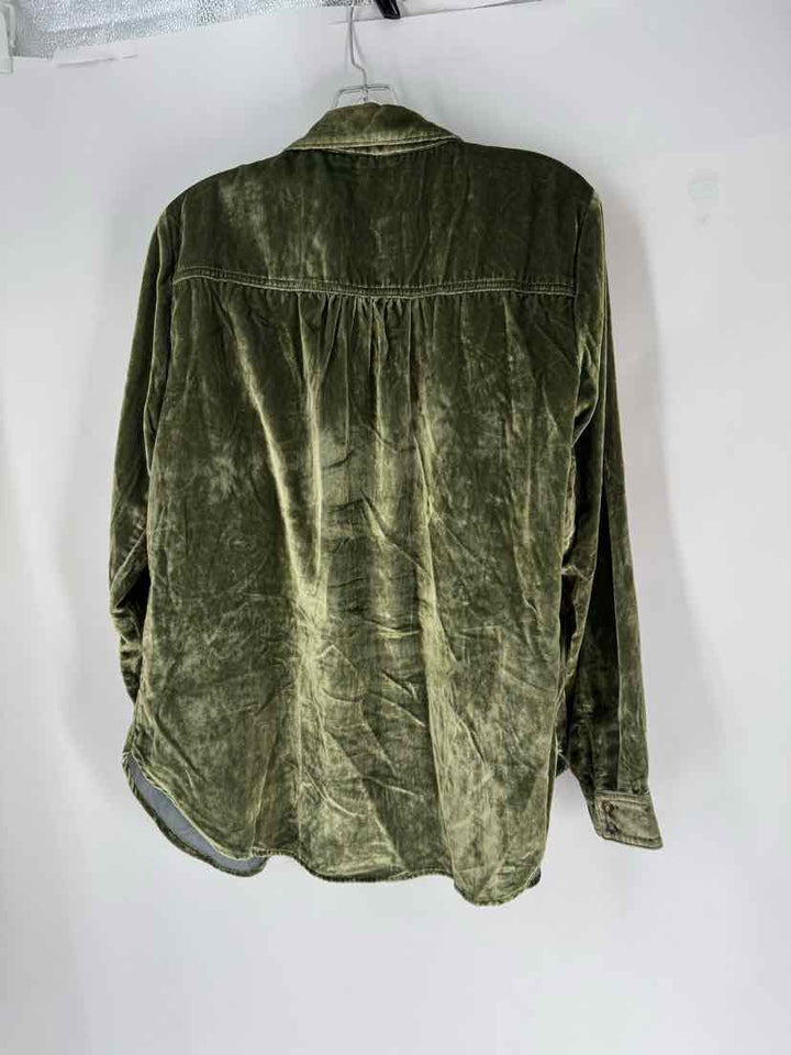 Size 8 MAEVE Green Velour Shirt