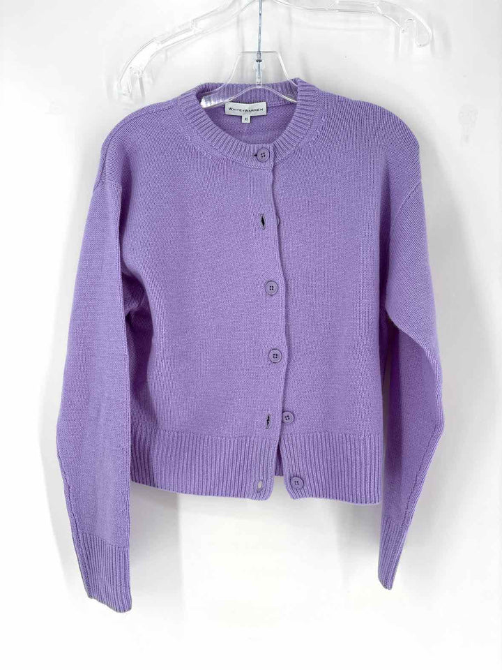 Size XS WHITE + WARREN Purple Sweater