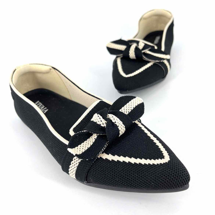 Shoe Size 36.5 VIVAIA Black Knit Flats
