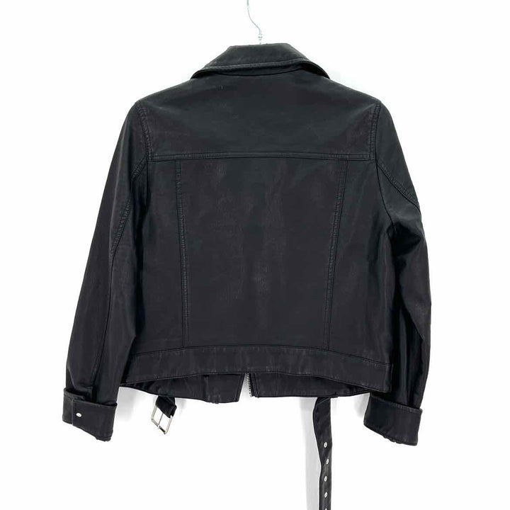Size 10 TOPSHOP Black Faux Leather Jacket