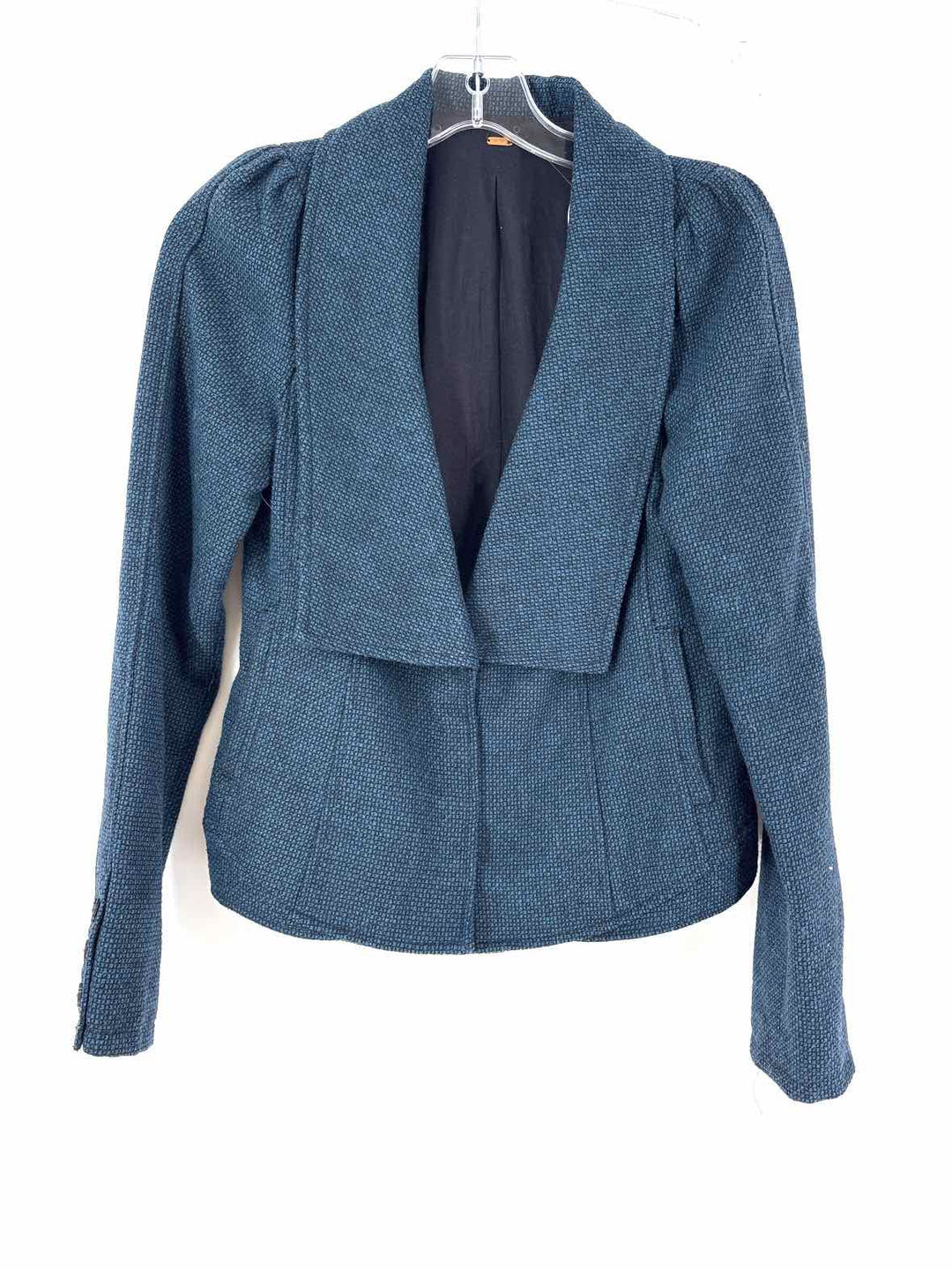 Size S FREE PEOPLE Teal Knit Blazer