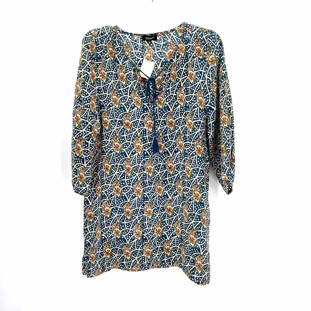 Size M TOLANI Blue Print Dress