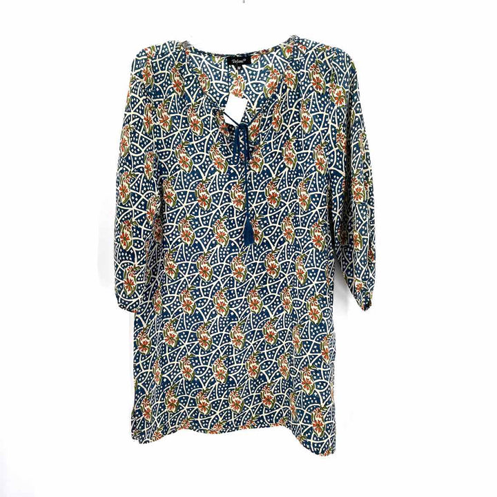 Size M TOLANI Blue Print Dress