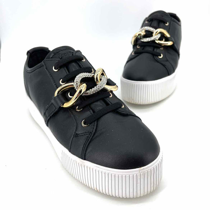 Shoe Size 8 KARL LAGERFELD Black Leather Sneakers