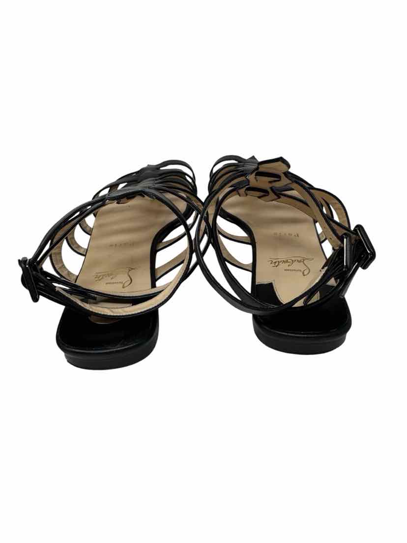 Shoe Size 42 CHRISTIAN LOUBOUTIN Black Sateen Luxury - Sandals