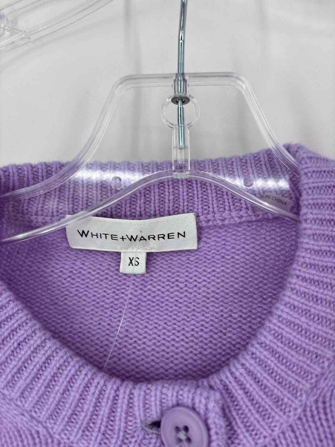Size XS WHITE + WARREN Purple Sweater