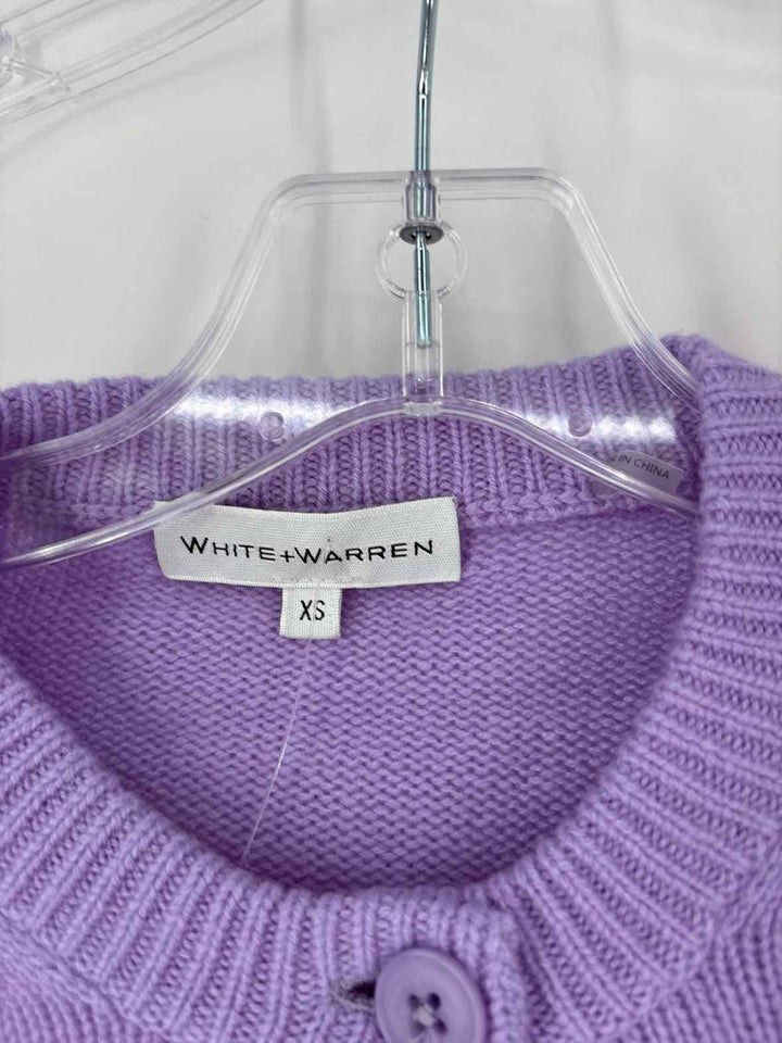 Size XS WHITE + WARREN Purple Sweater