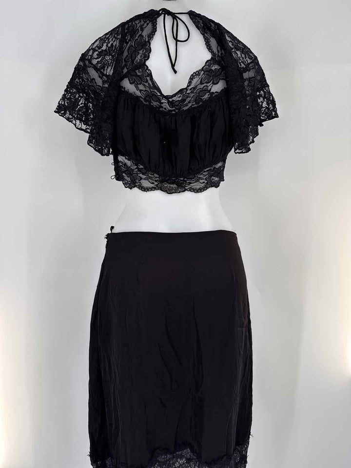 Size M TULAROSA Black Lace Sateen 2 PC Dress