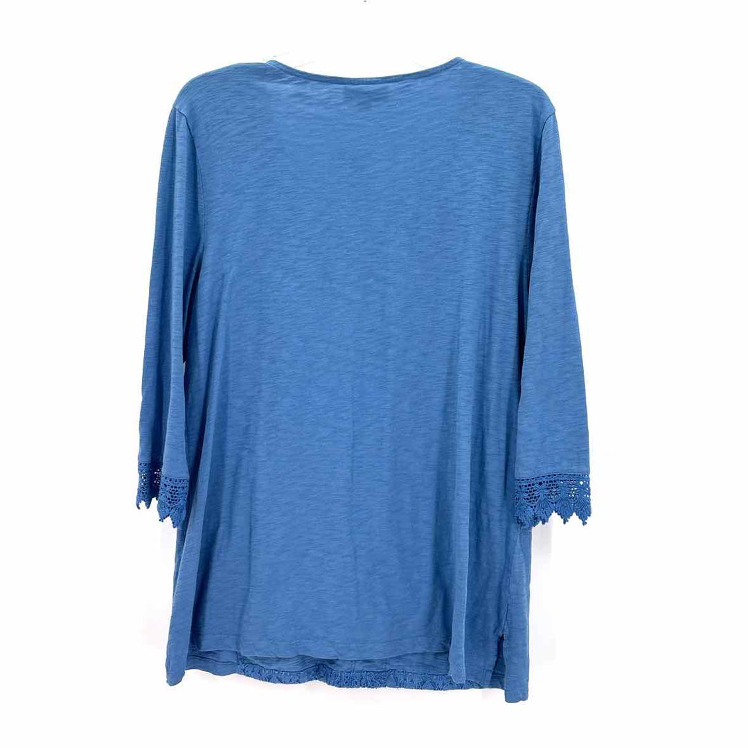 Size XL JM COLLECTION Blue Lace Shirt