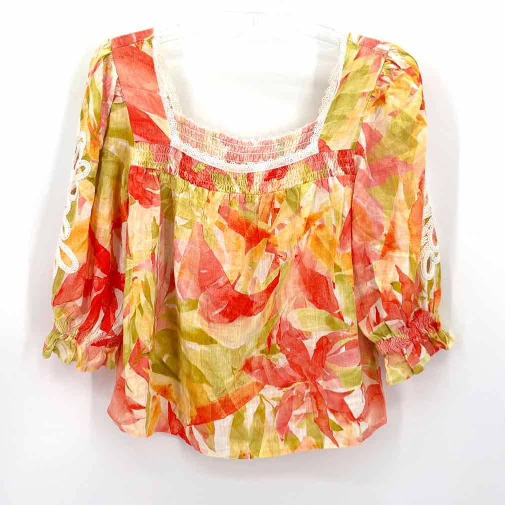 Size S CUPIO Multi-Color Rayon Linen Shirt