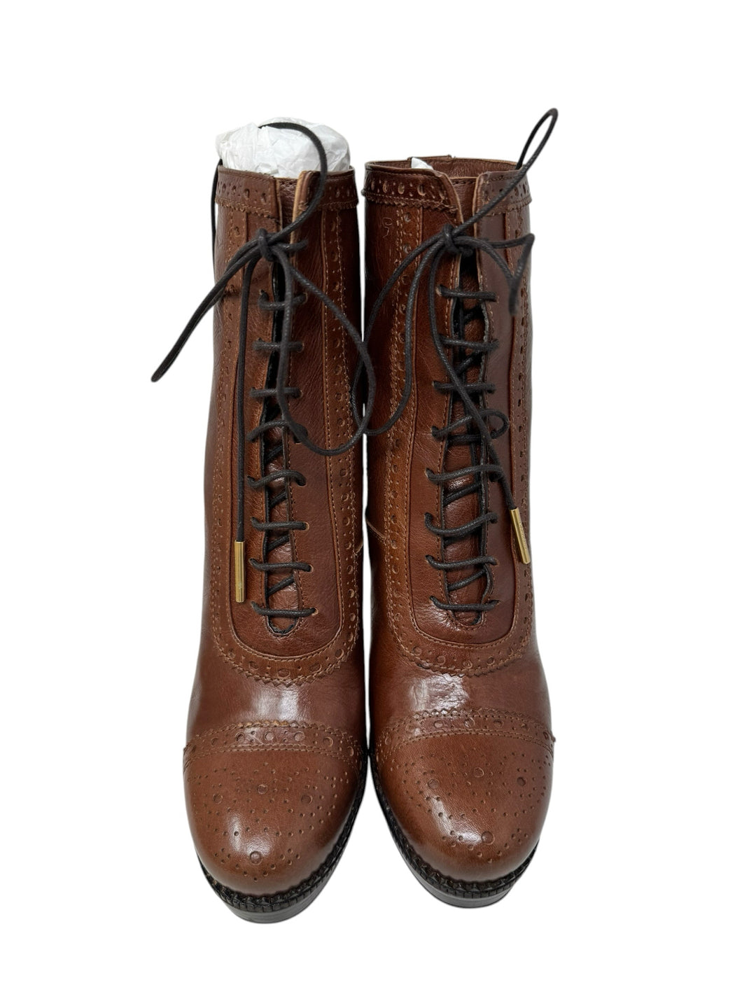 Shoe Size 38 Burberry Tan Leather Luxury - Boots