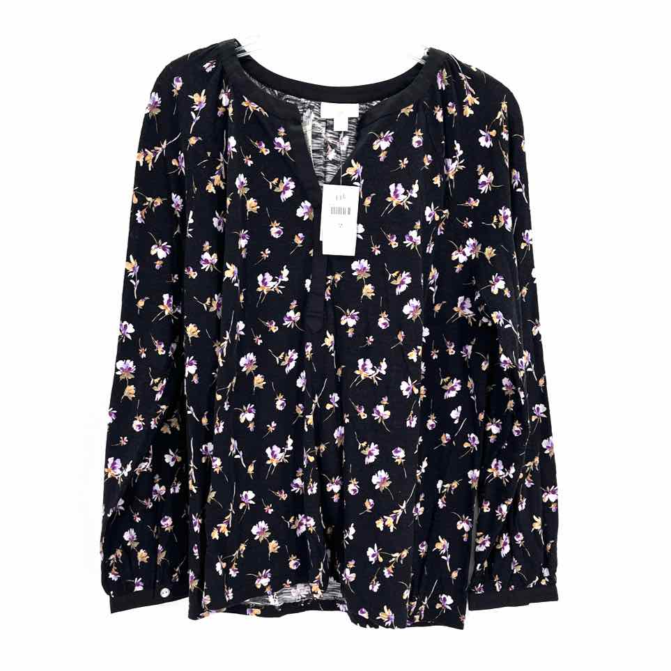 Size M J JILL Black Cotton Tencel Shirt