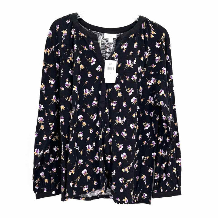 Size M J JILL Black Cotton Tencel Shirt
