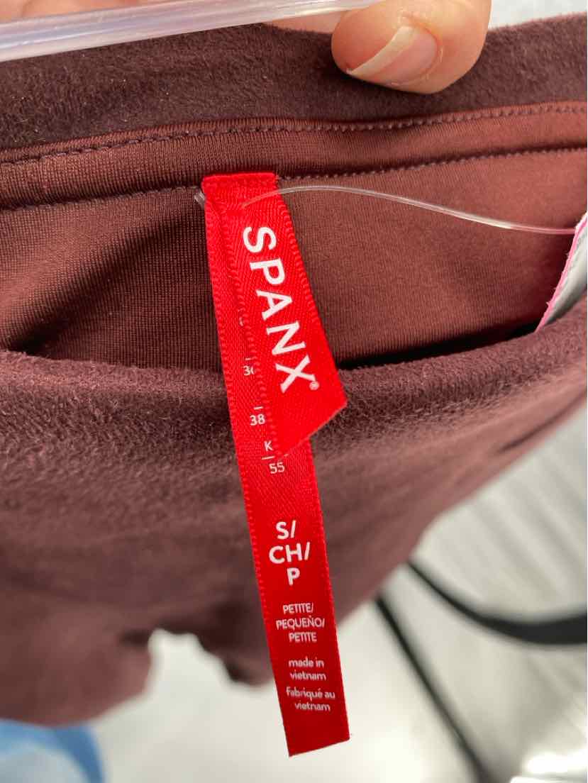Size S SPANX Burgundy Suede Pants