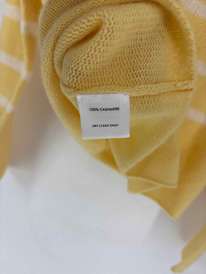 Size XS WHITE + WARREN Yellow Print Sweater