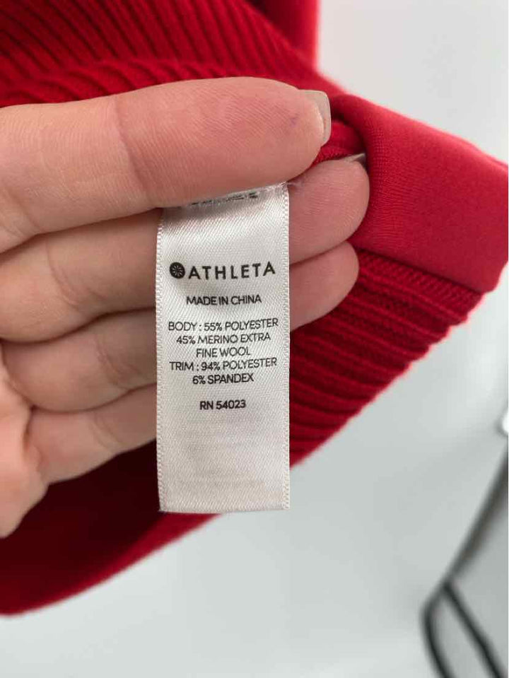 Size M Athleta Red Knit Sweater