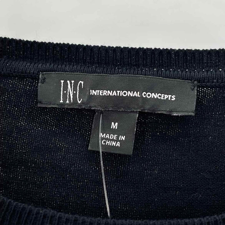 Size M INC Black Knit Mesh Shirt