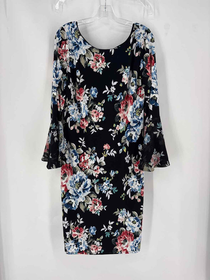 Size L White House Black Market Black Print Dress