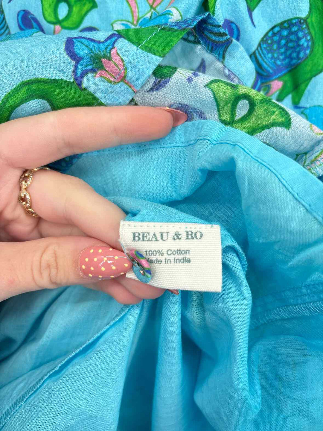 Size S ENTRO Blue Print Dress