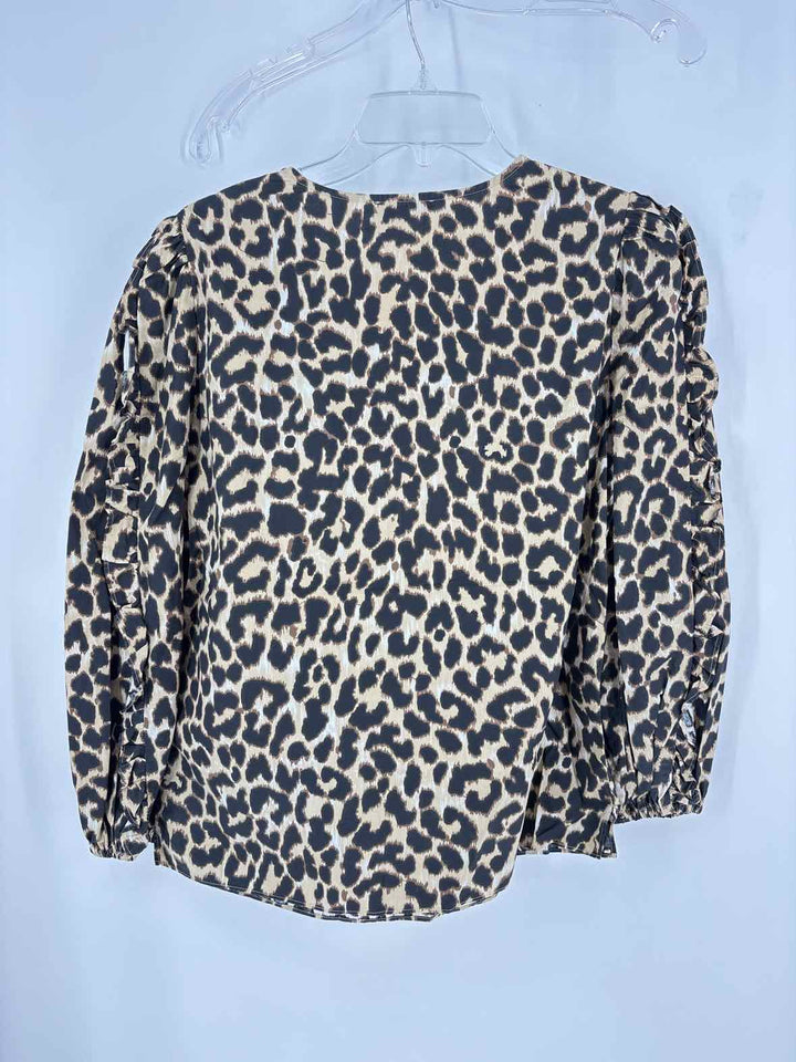 Size XS J Crew Brown Print Shirt