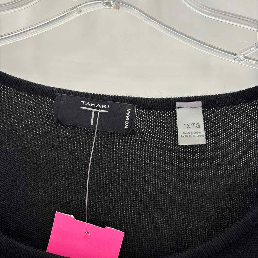 Size 1X TAHARI Black Knit Sweater