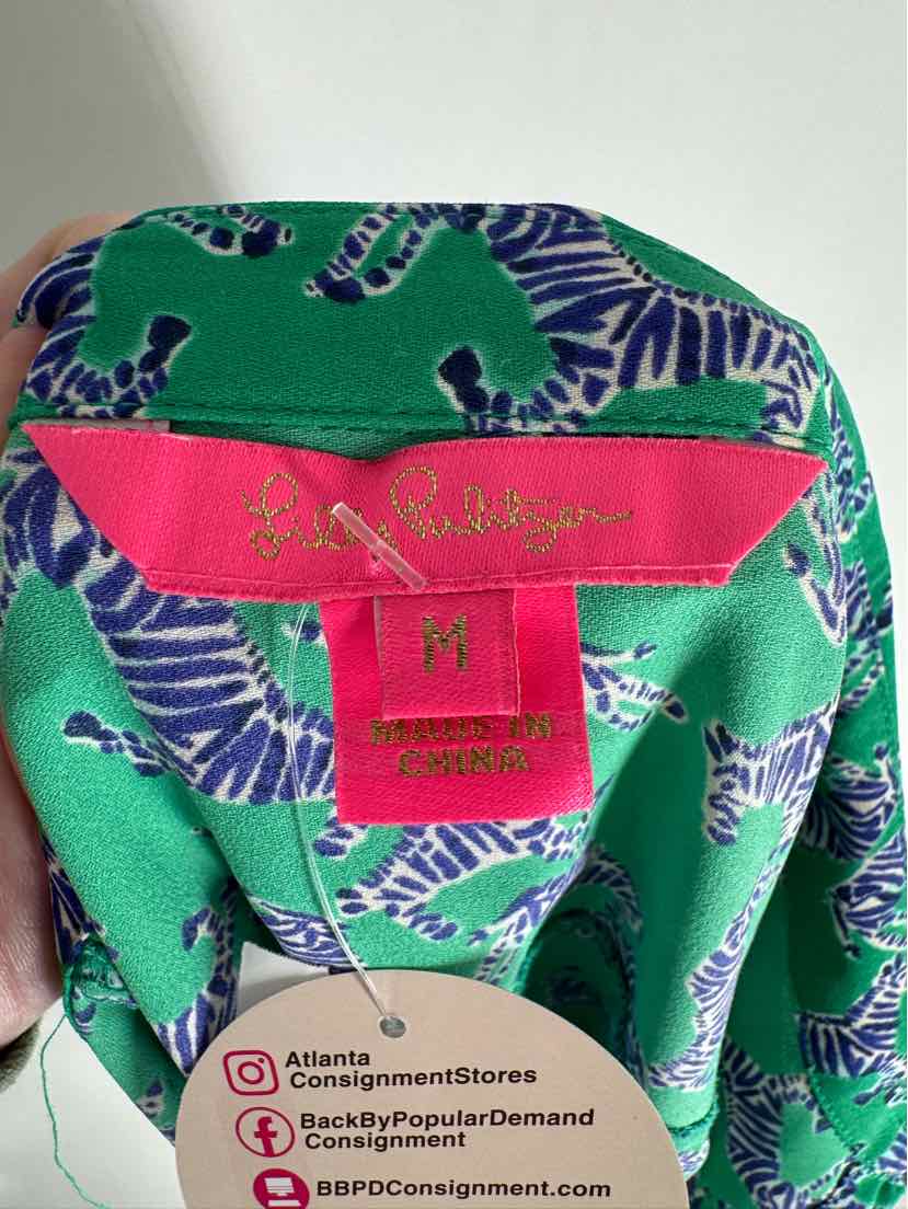 Size M Lilly Pulitzer Green Print Shirt