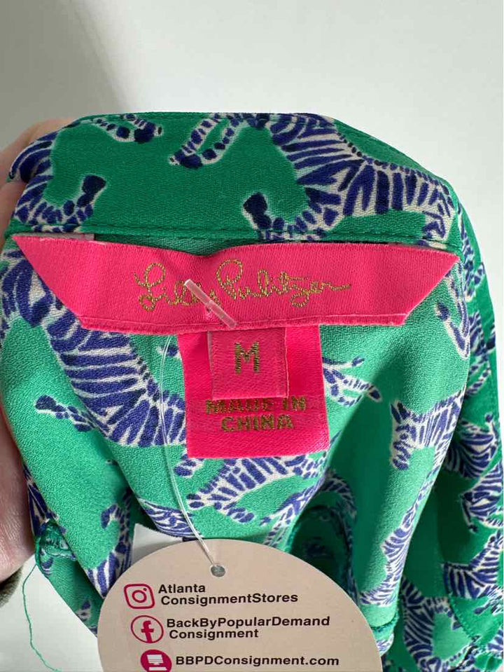 Size M Lilly Pulitzer Green Print Shirt