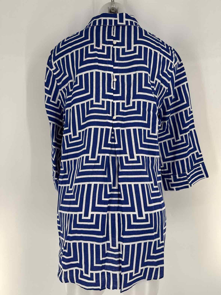Size L Chico's Blue Print Shirt