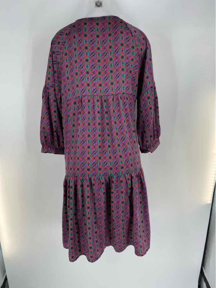 Size L Purple Print Dress