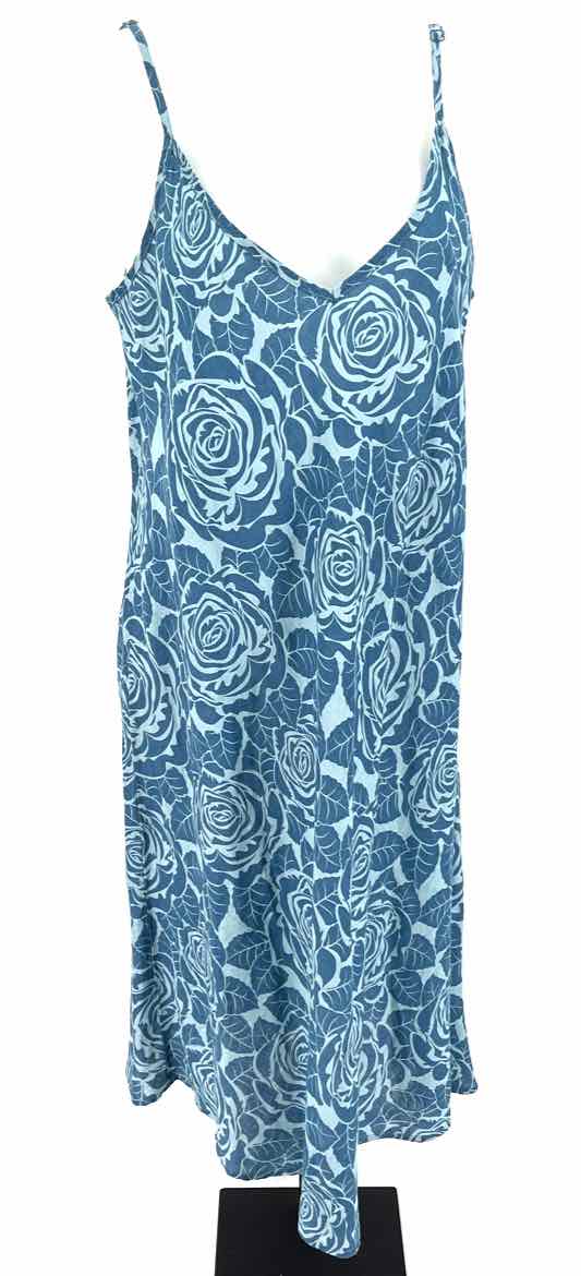 Size L FLAX Blue Linen Dress