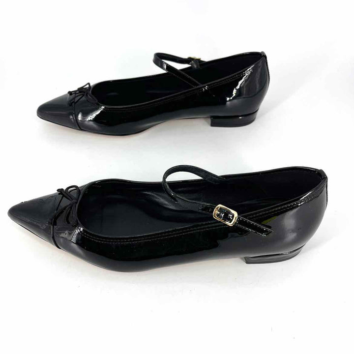 Shoe Size 8.5 J Crew Black PATENT Flats