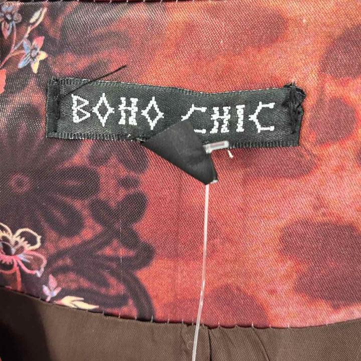 Size 10 BOHO CHIC Brown Print Blazer