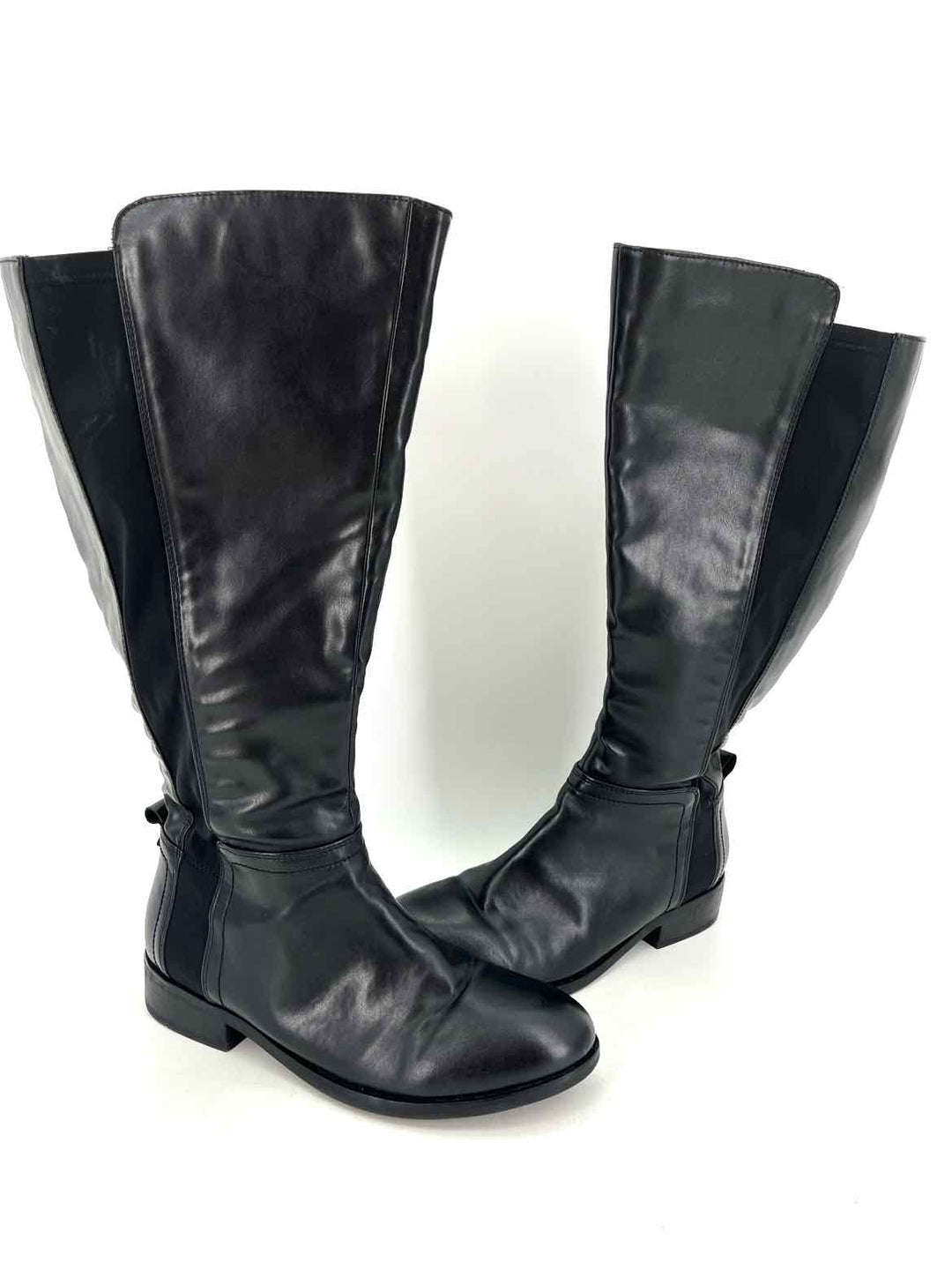 Shoe Size 9 Black Faux Leather Boots