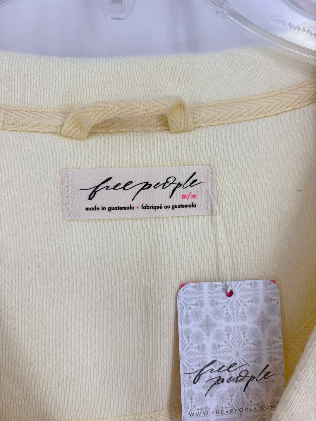 Size M FREE PEOPLE Yellow Shirt