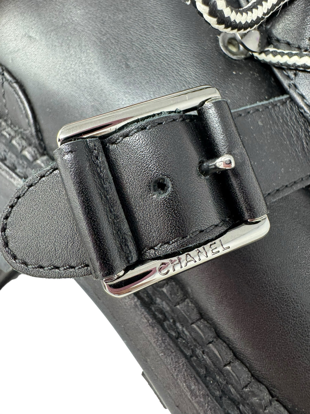 Shoe Size 38 Chanel Black Leather Luxury - Boots