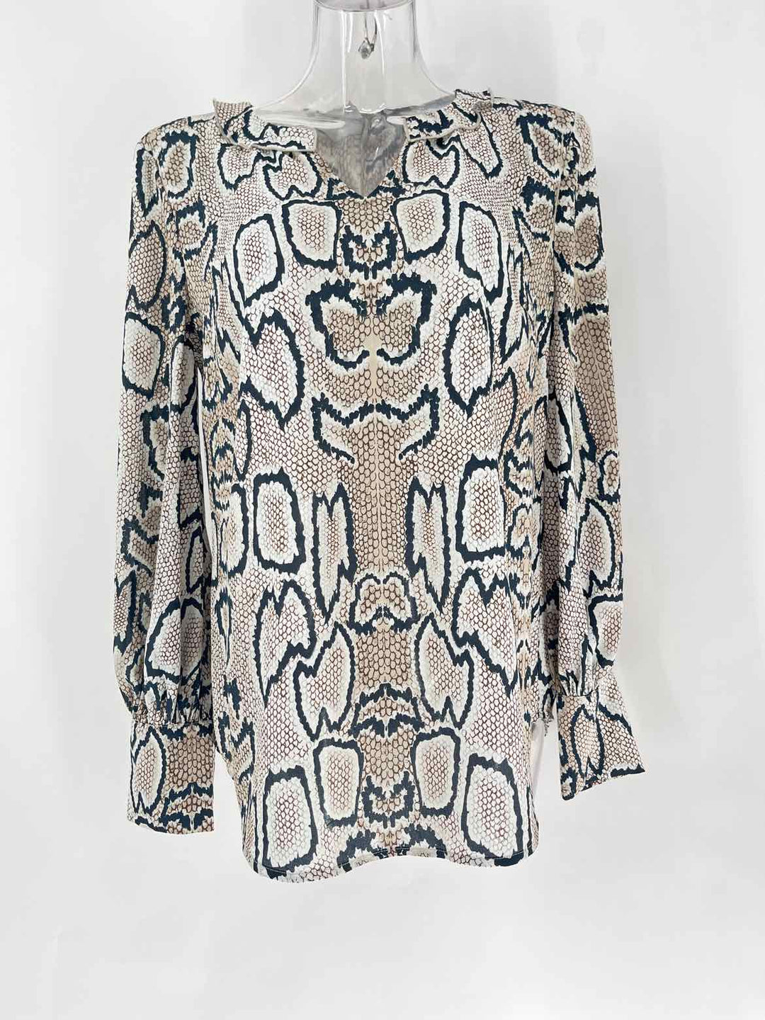 Size M CABI Beige Print Shirt