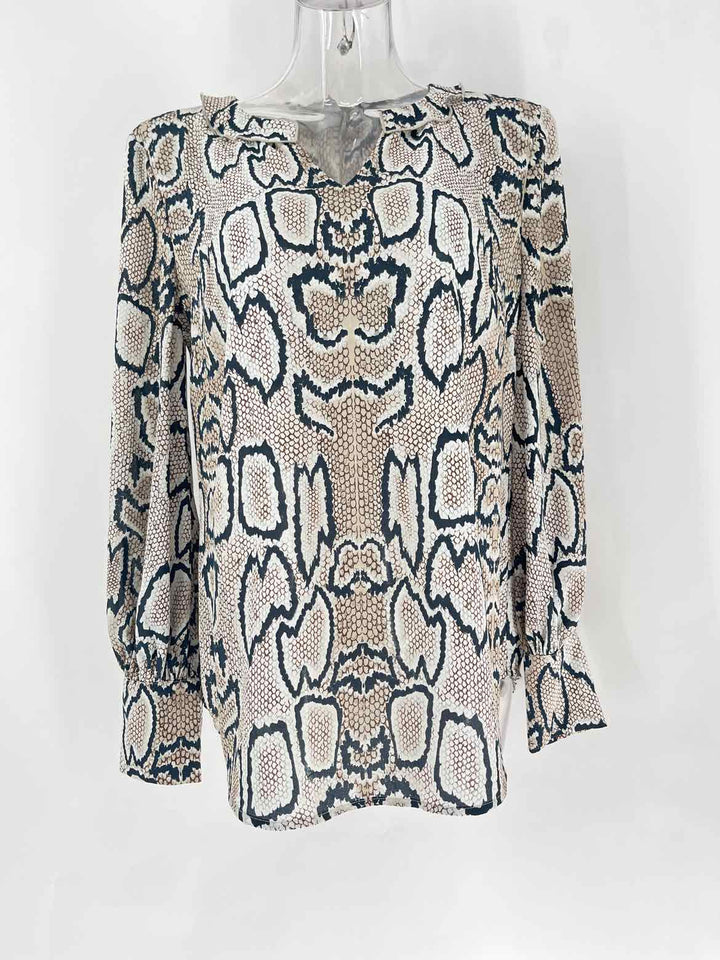 Size M CABI Beige Print Shirt