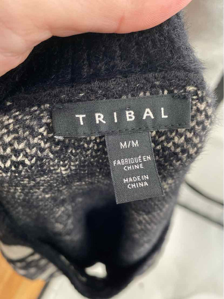 Size M TRIBAL Black Print Sweater