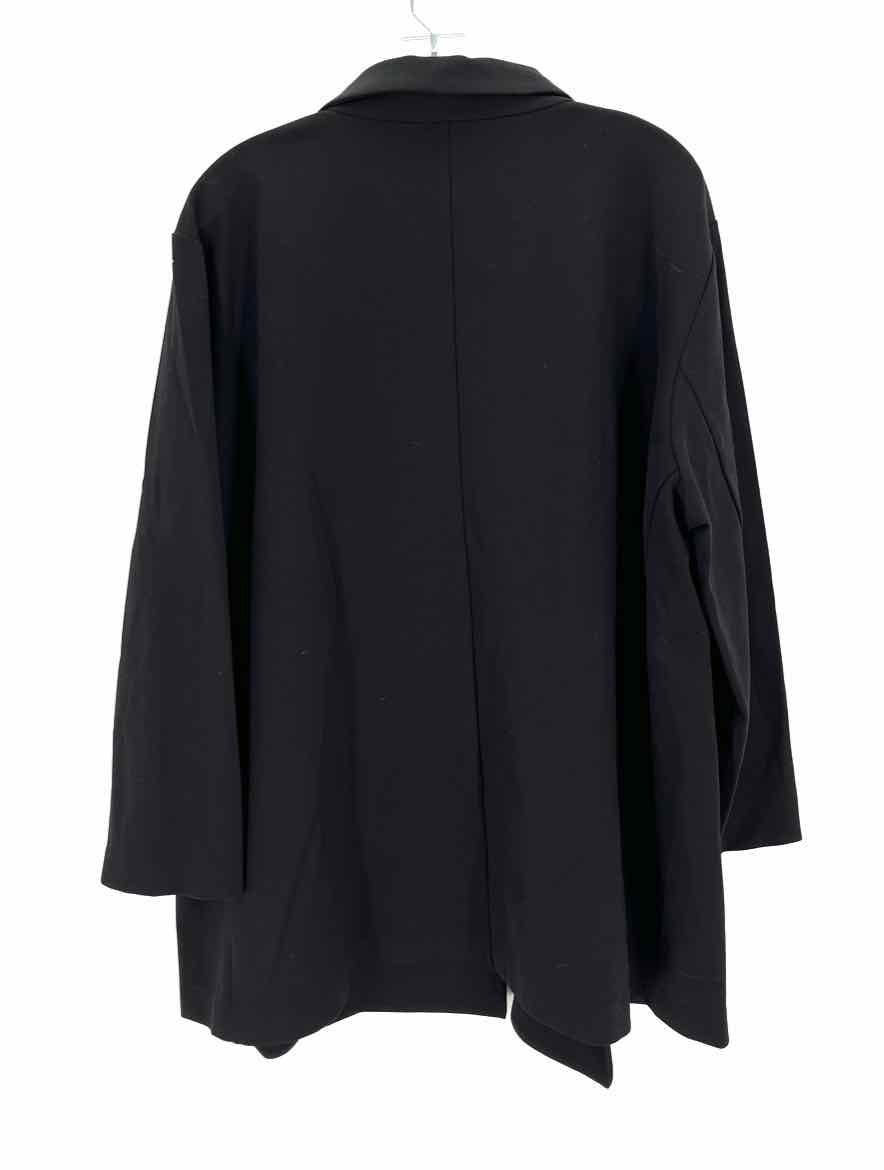 Size 3X Eileen Fisher Black Cotton Blazer