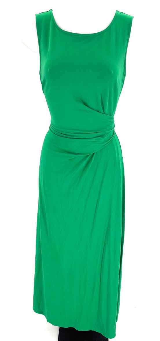 Size M LAND END Green Cotton Dress