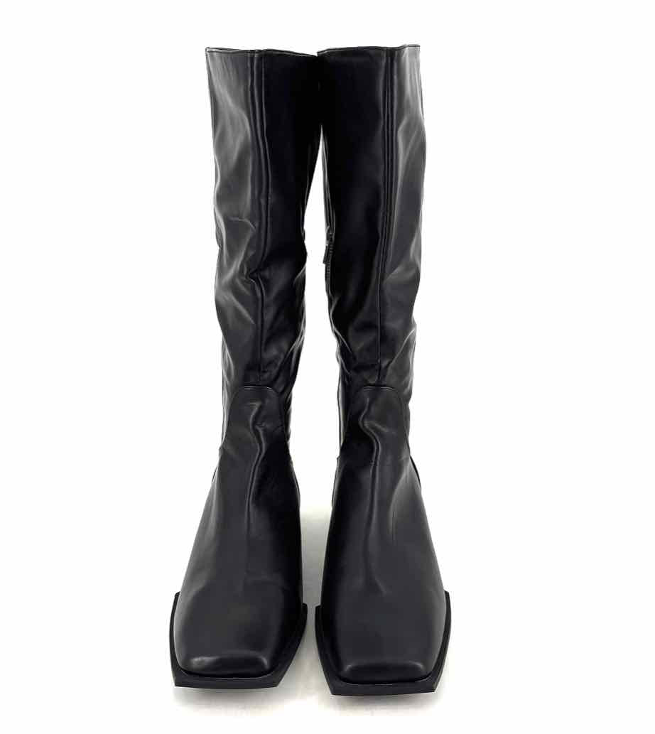 Shoe Size 9 Black Faux Leather Boots