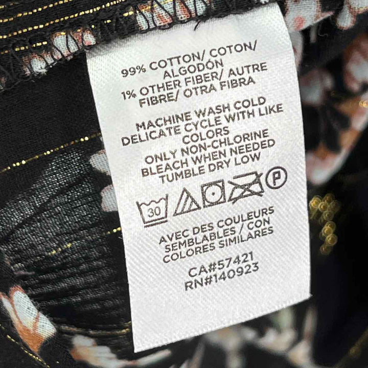 Size XS LOFT Black Print Shirt