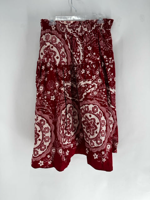 Size L Red Print Skirt